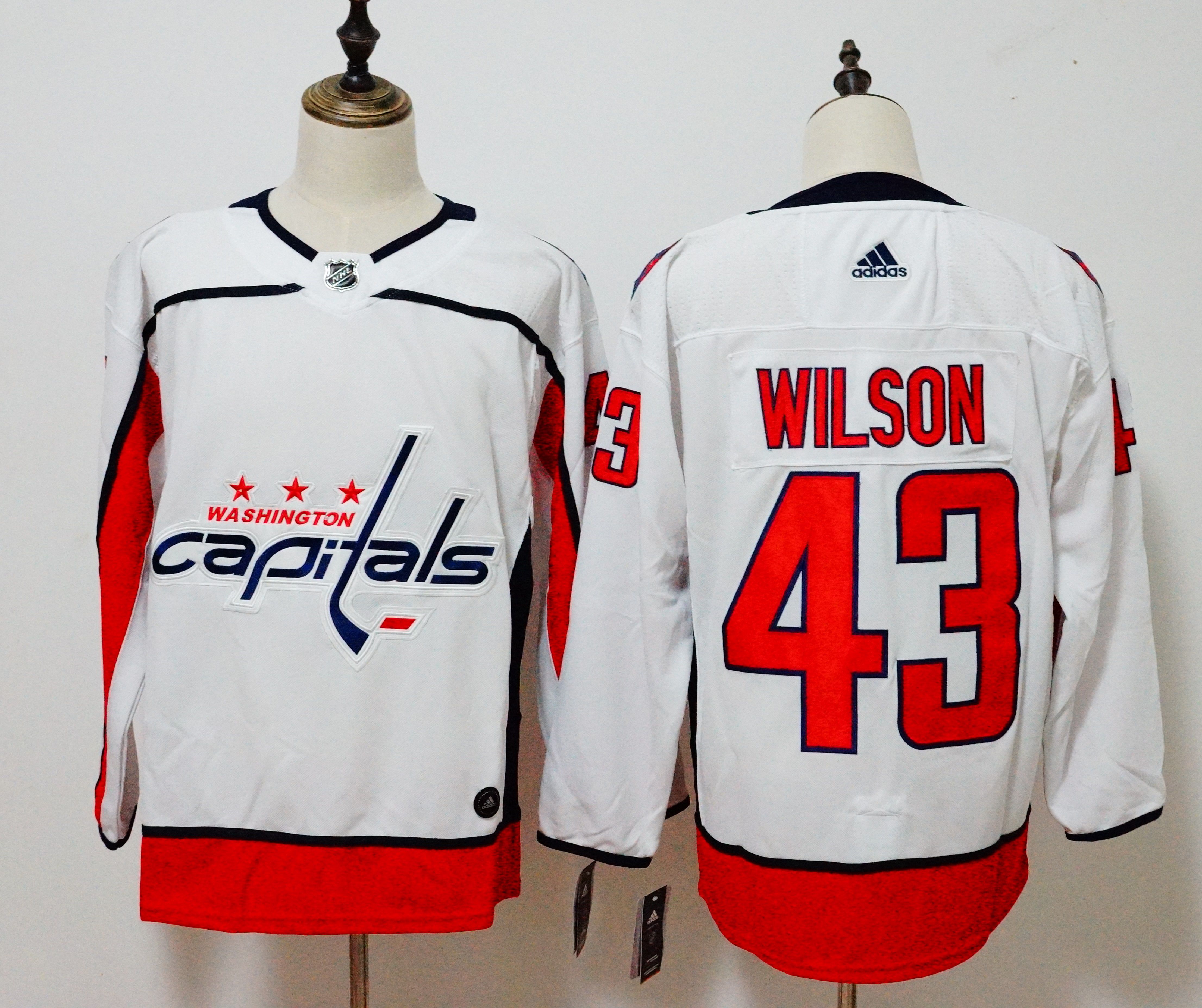 Men Washington Capitals #43 Wilson White Adidas Hockey Stitched NHL Jerseys
